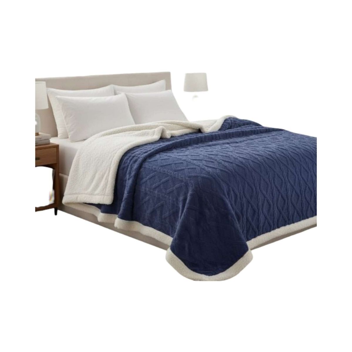 GENERICO - Frazada Manta Polar Sherpa Térmica Plaza y media