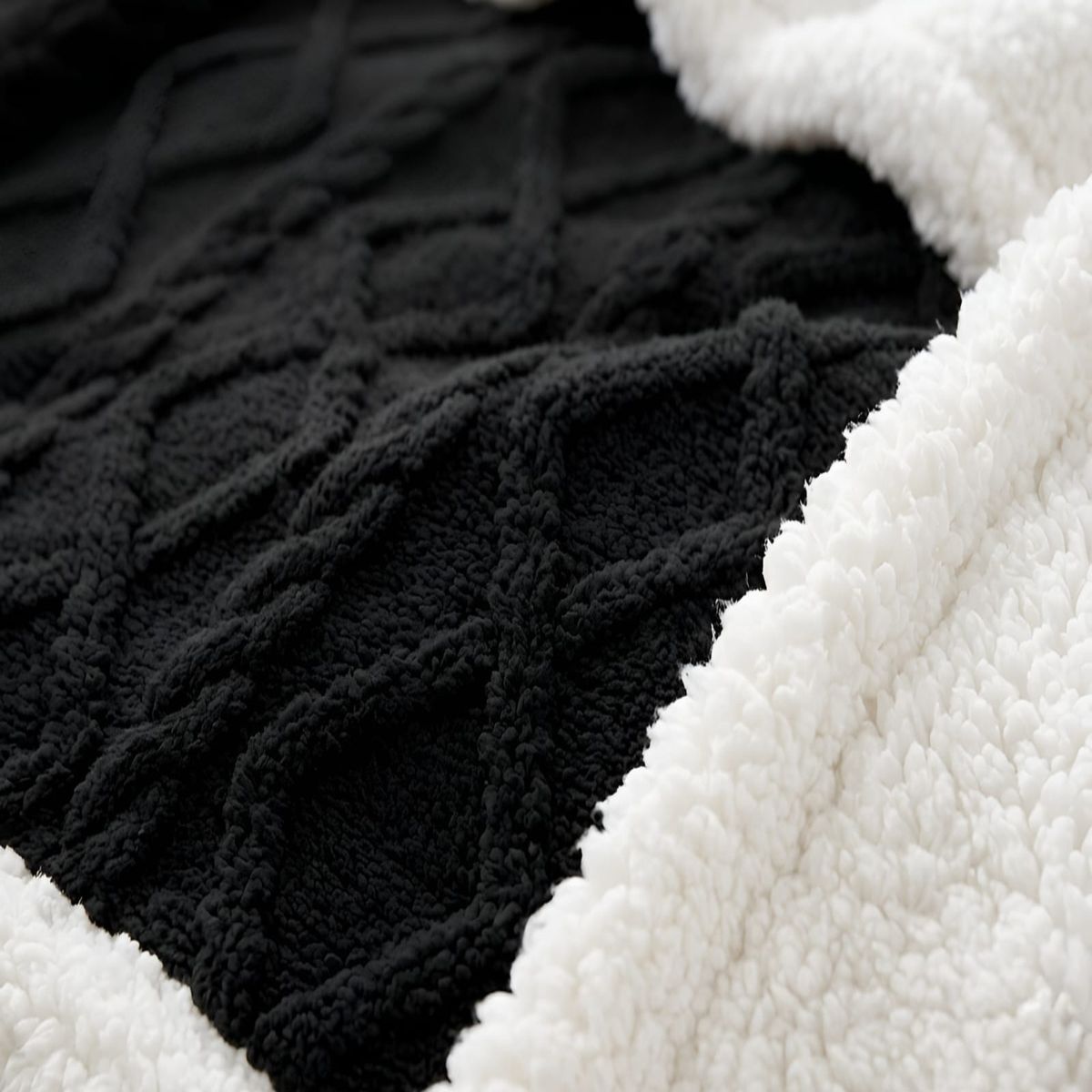GENERICO - Frazada Sherpa Premium Con Diseño De Diamantes Plaza Y Media