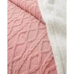 GENERICO - Frazada Sherpa Premium Con Diseño De Diamantes 2 plazas