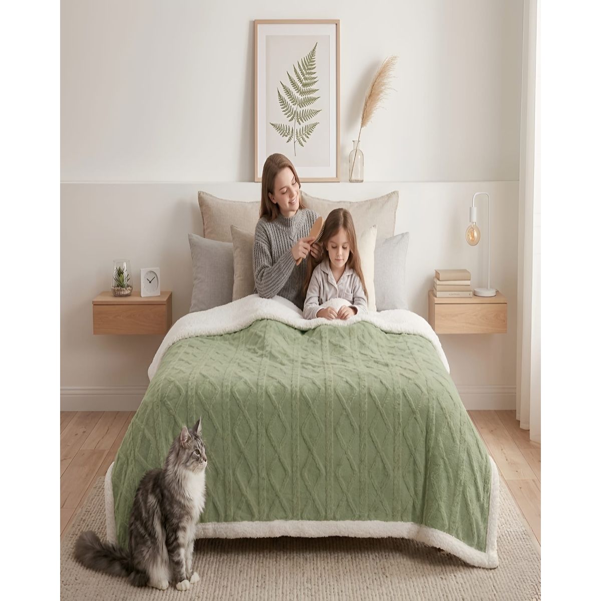 GENERICO - Frazada Sherpa Premium Con Diseño De Diamantes King