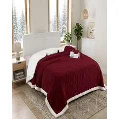 GENERICO - Frazada Sherpa Premium Con Diseño De Diamantes King