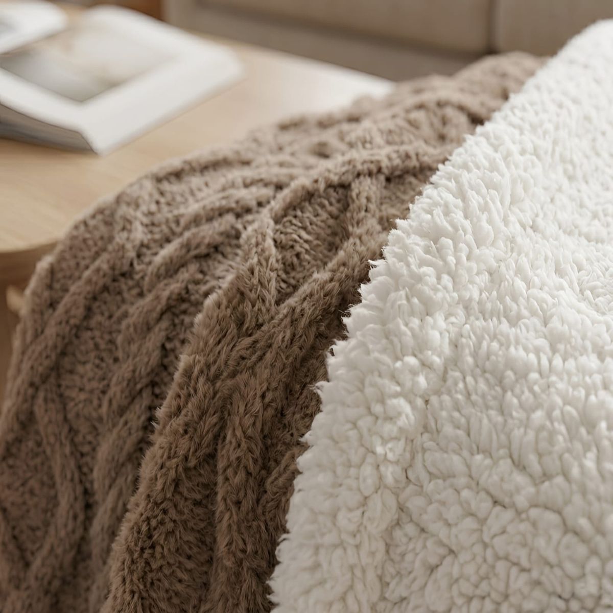 GENERICO - Frazada Sherpa Premium Con Diseño De Diamantes King