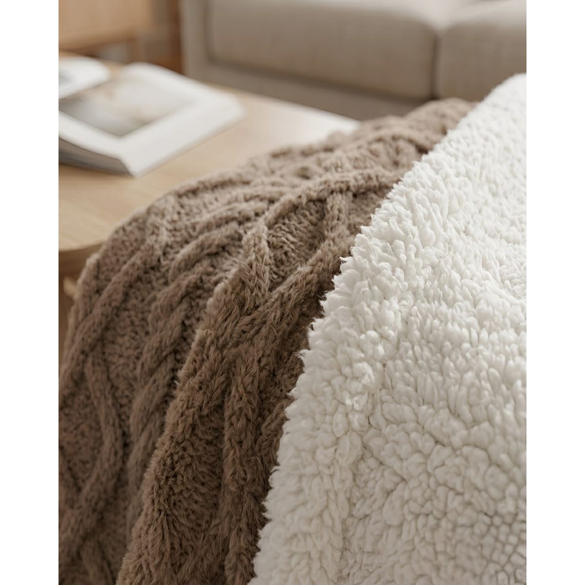 GENERICO - Frazada Sherpa Premium Con Diseño De Diamantes King