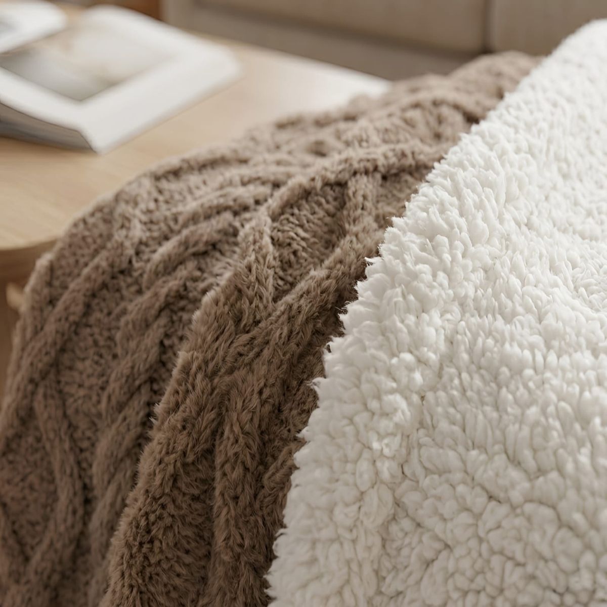 GENERICO - Frazada Sherpa Ultra Suave Con Relieve De Diamantes Plaza Y Media