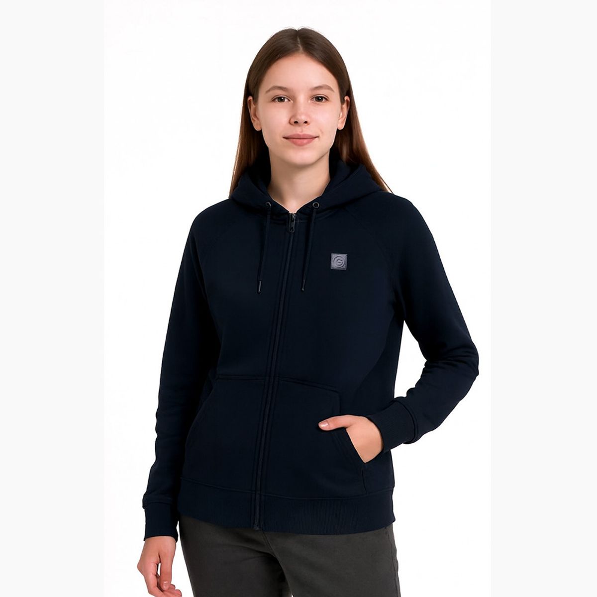 GANGSTER - Polerón Full Zipper Fleece Warm Azul Marino