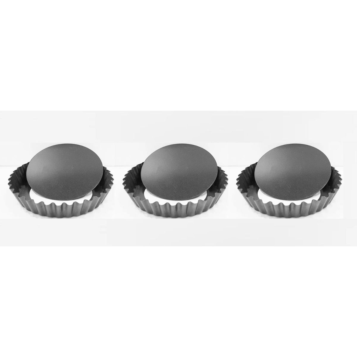 PASTELERIUSCL - X3 Moldes Tartaleta Desmontable Tarta Individual 12cm Molde Mini Tartaleta Molde Muffin Molde Mini