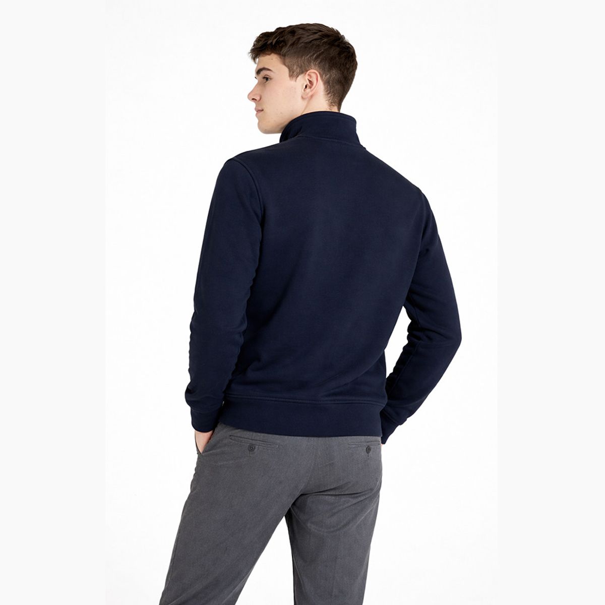 GANGSTER - Polerón Full Zipper Fleece Classic Azul Marino