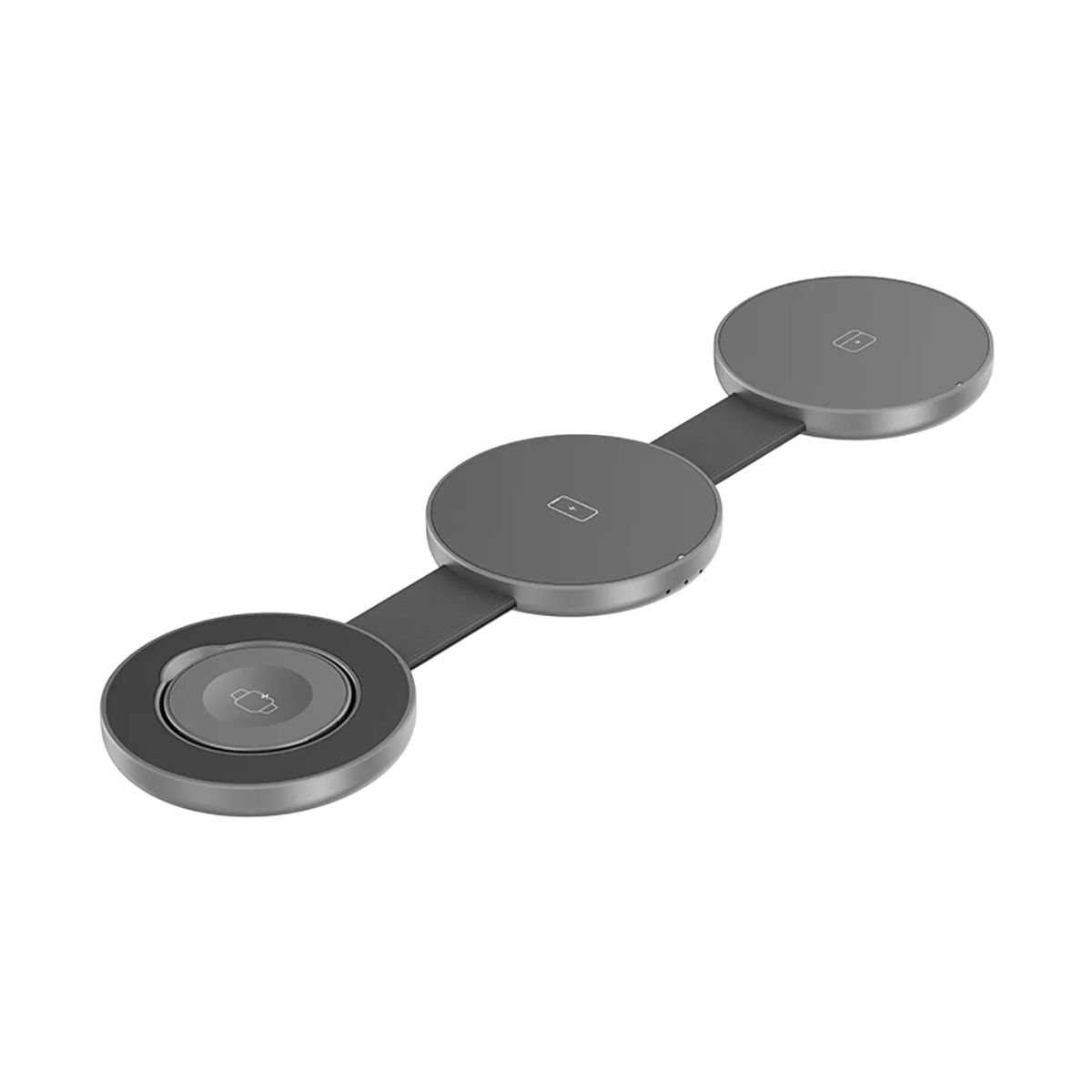 KLIP XTREME - Klip Xtreme KDC-250 Cargador Inalámbrico 3 en 1 Plegable, 15W, USB-C, para Smartphone, AirPods, Apple Watch