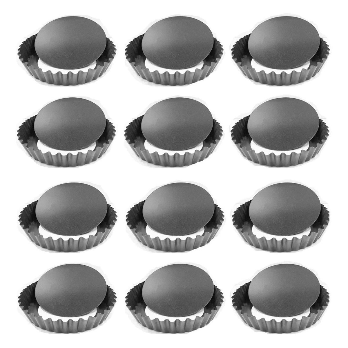 PASTELERIUSCL - X12 Moldes Tartaleta Desmontable Tarta Individual 12cm Molde Mini Tartaleta Molde Muffin Molde Mini