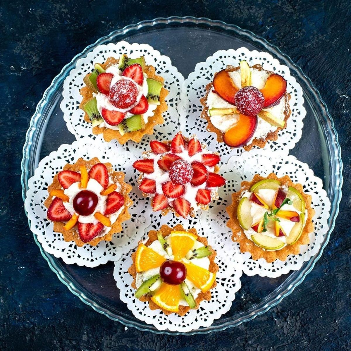 PASTELERIUSCL - X12 Moldes Tartaleta Desmontable Tarta Individual 12cm Molde Mini Tartaleta Molde Muffin Molde Mini