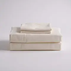 O&H ORIGINAL HOME - Juego de sábanas crema microfibra 1,5 Plazas
