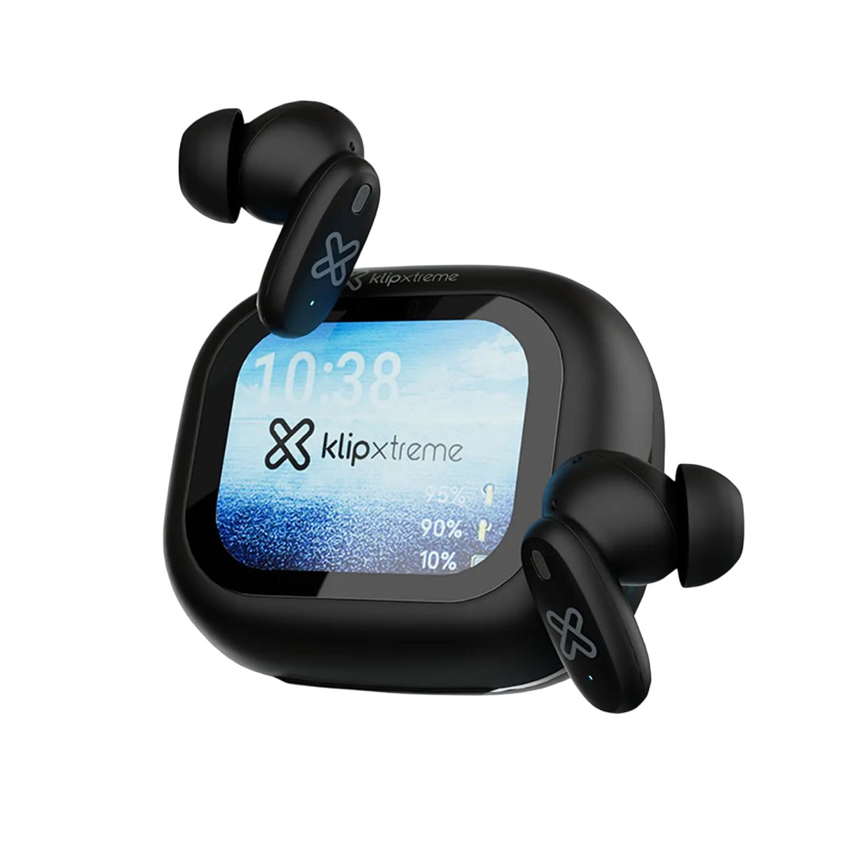 KLIP XTREME - Klip Xtreme KTE-800BK DynaBuds Libertad TWS, Audífonos Inalámbricos ANC Híbrido, Pantalla Táctil, 15h, Bluetooth 5.4, IPX4
