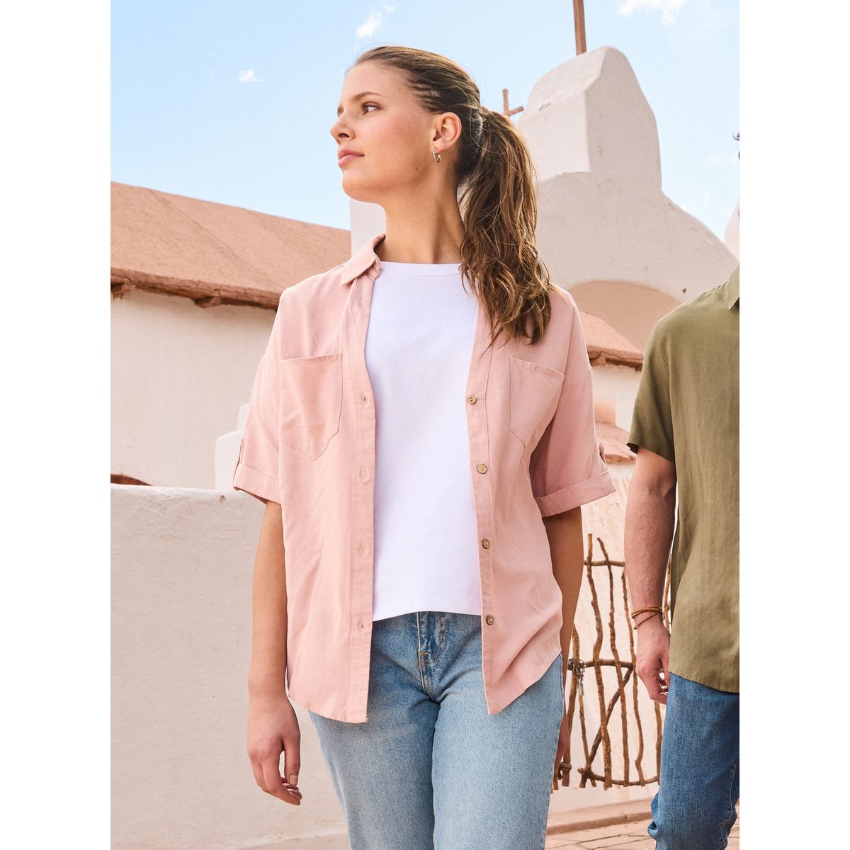 PANAMA JACK - Camisa Mujer Casual Rosa Panama Jack