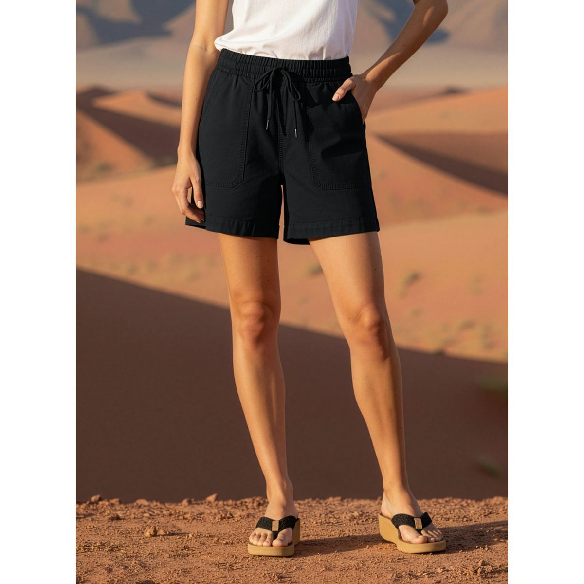 PANAMA JACK - Short Mujer Tencel  Negro Panama Jack