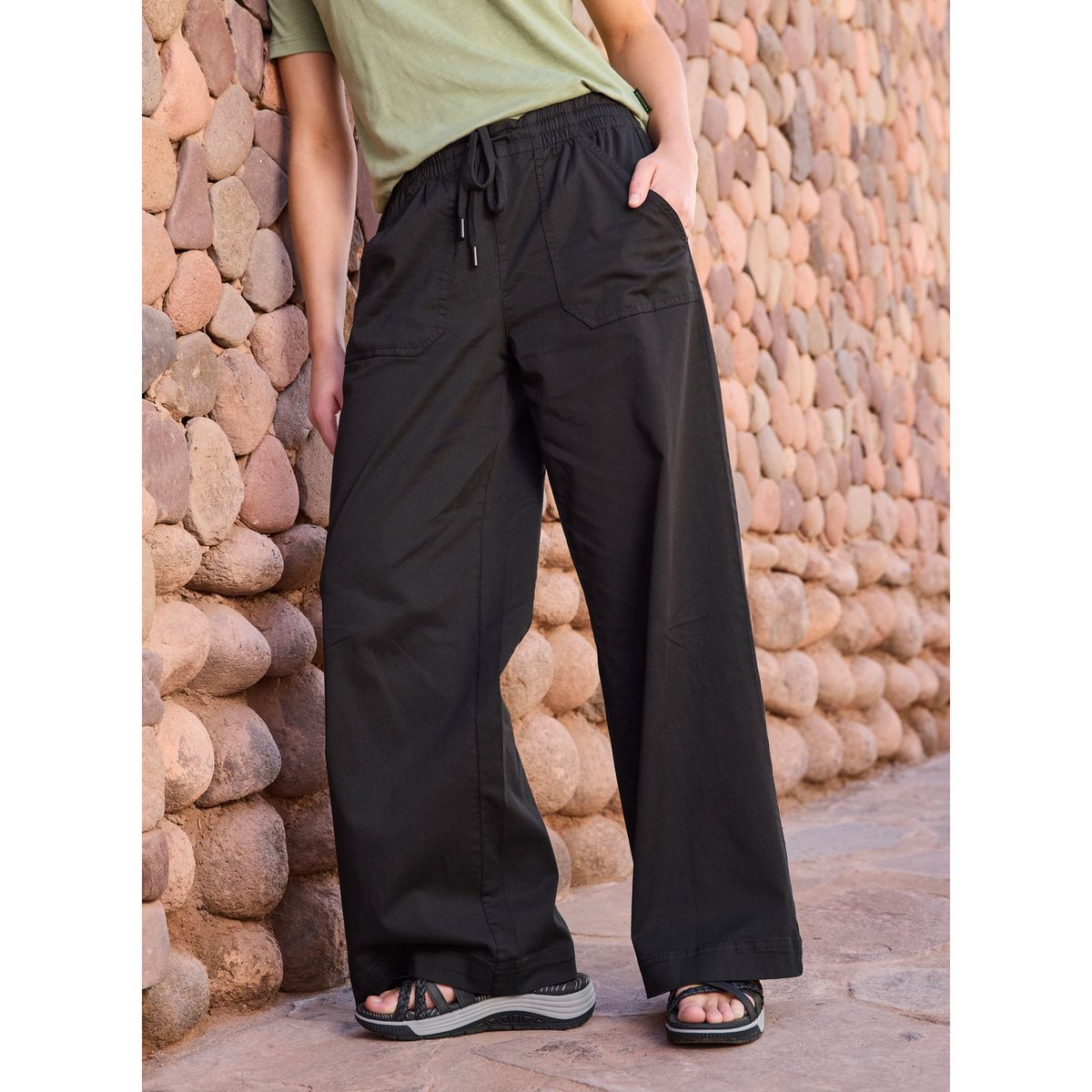 PANAMA JACK - Pantalón Mujer Palazzo Negro Panama Jack