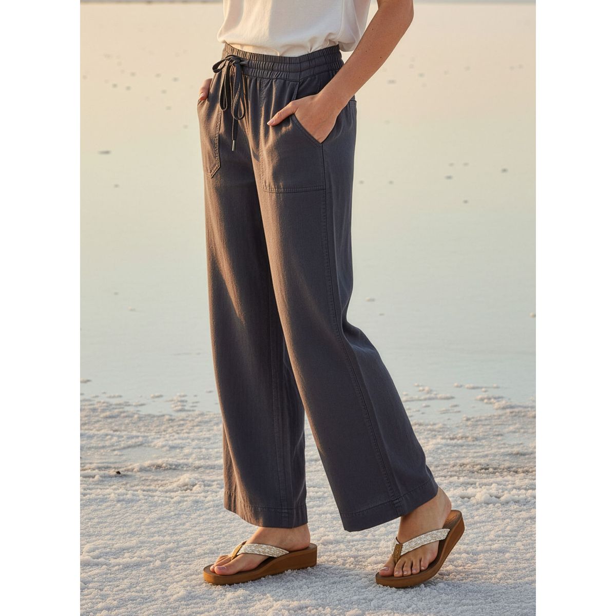 PANAMA JACK - Pantalón Mujer Palazzo Azul Panama Jack