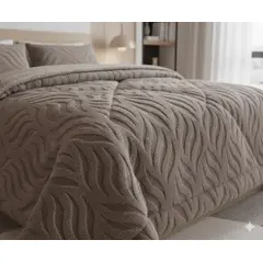 GENERICO - COBERTOR TEXTURIZADO DE INVIERNO TAMAÑO 2 PLAZA 230cm X 250cm COLOR LISO DISEÑO FLAMAS TF