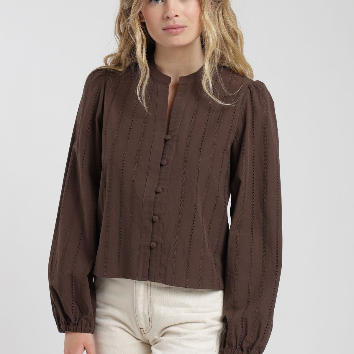 FROENS - Blusa manga larga Nacar café Froens