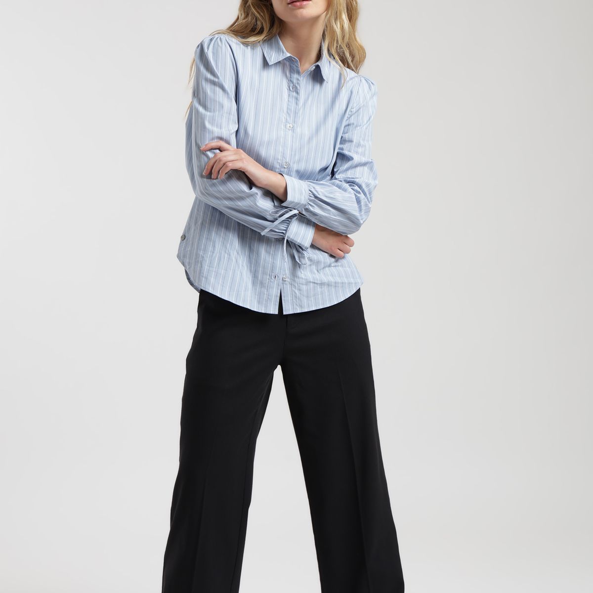 FROENS - Blusa manga larga Poppy celeste Froens
