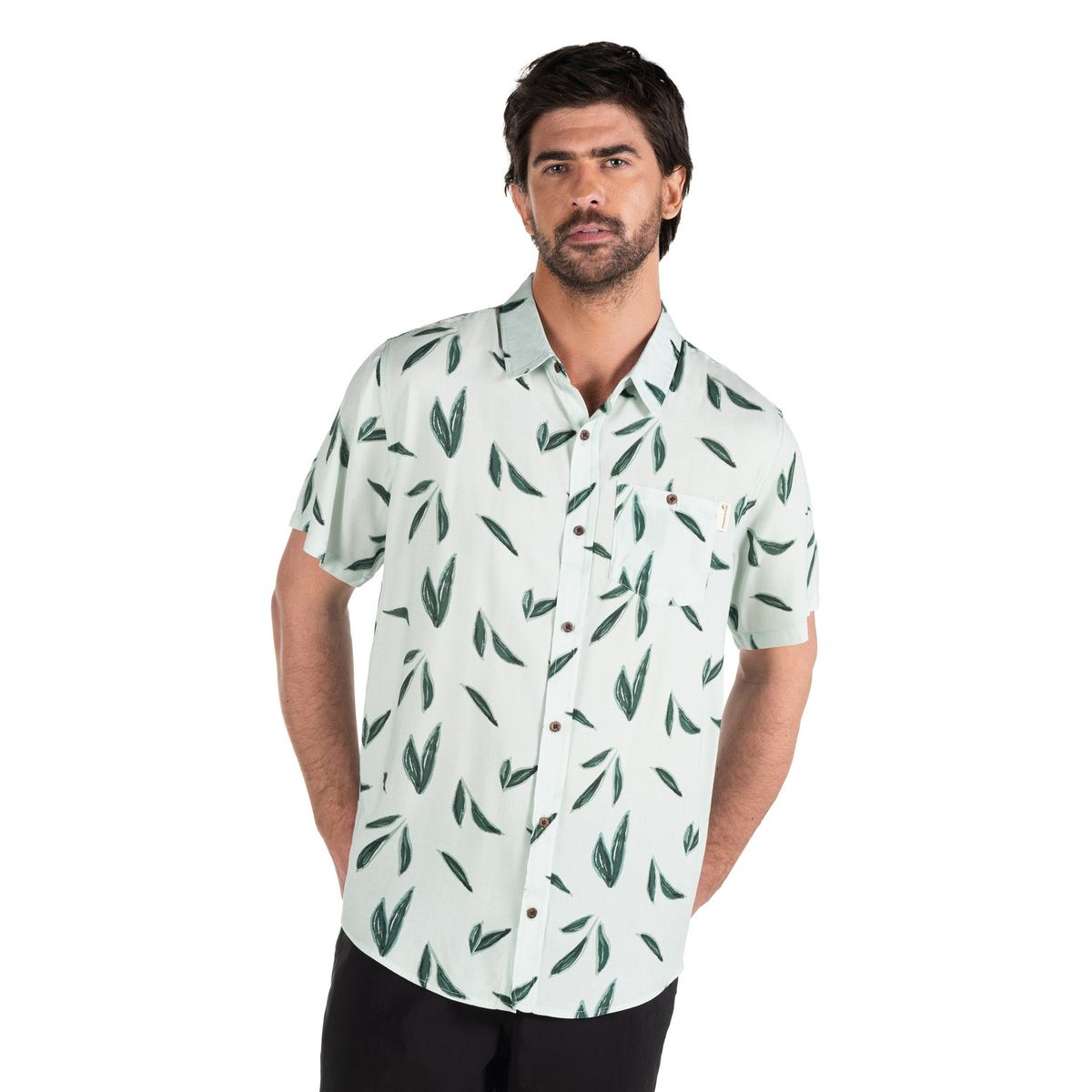 PANAMA JACK - Guayabera Hombre Casual Verde Panama Jack