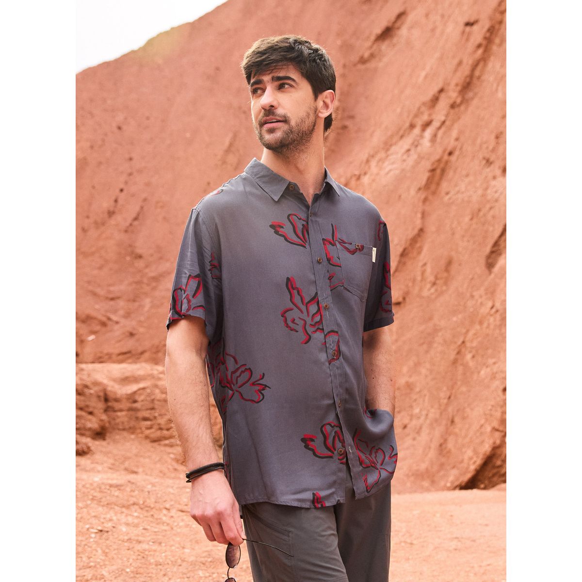 PANAMA JACK - Guayabera Hombre Casual Gris Panama Jack