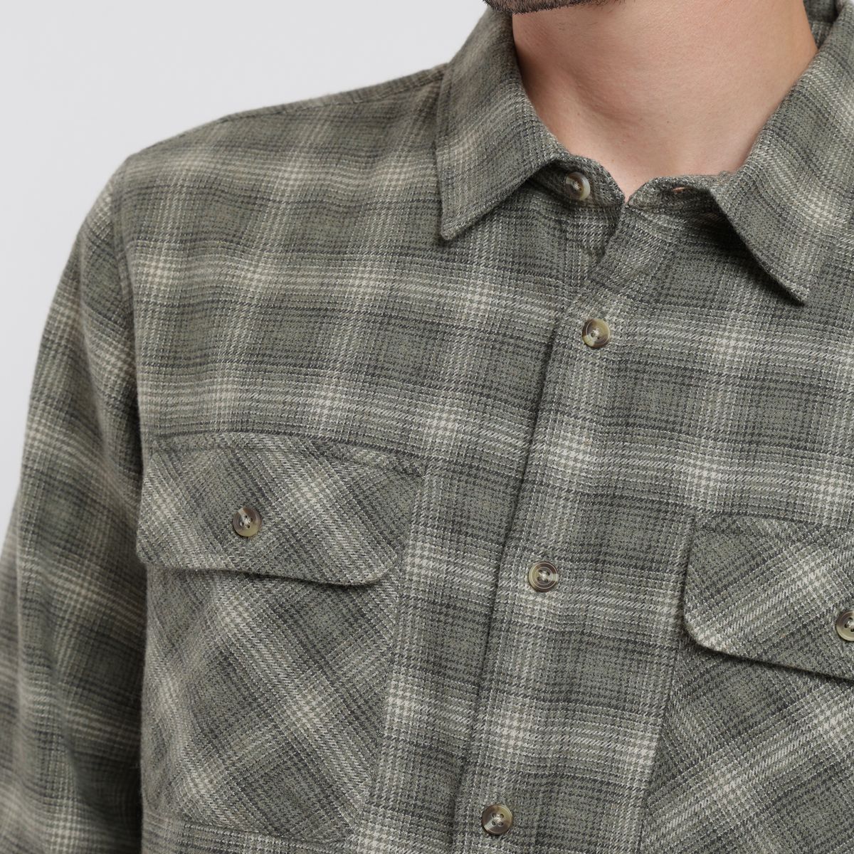 FROENS - Camisa manga larga Flannel verde Froens