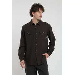FROENS - Camisa manga larga Flannel café
