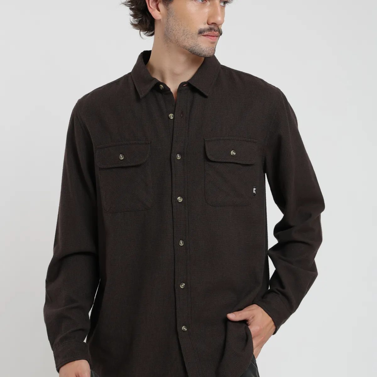 FROENS - Camisa manga larga Flannel café Froens