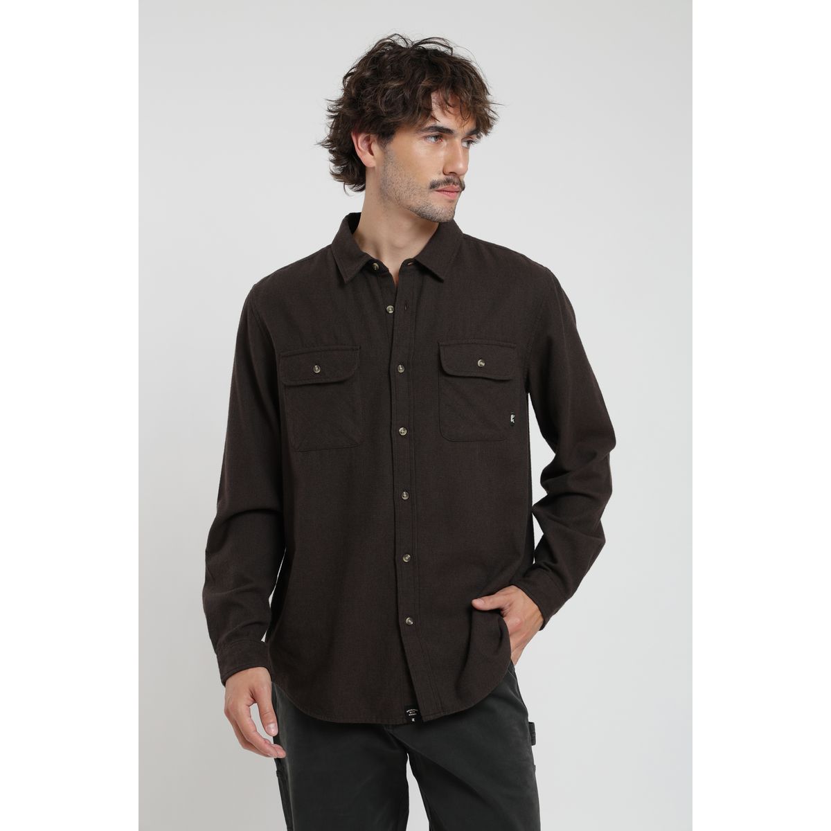 FROENS - Camisa manga larga Flannel café Froens