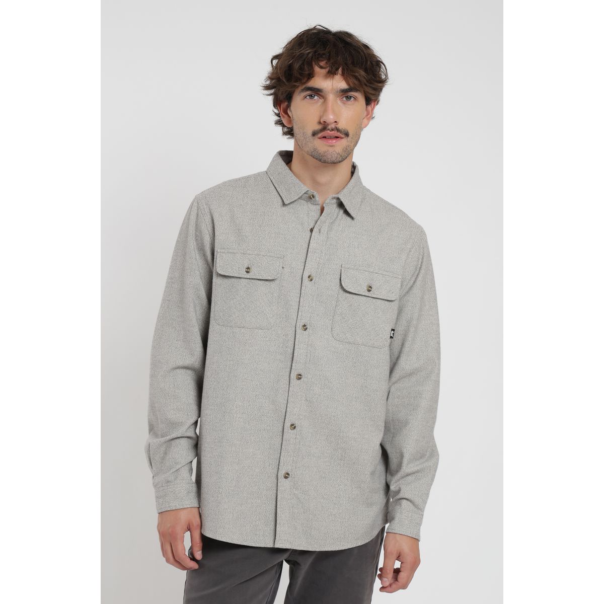 FROENS - Camisa manga larga Flannel gris Froens