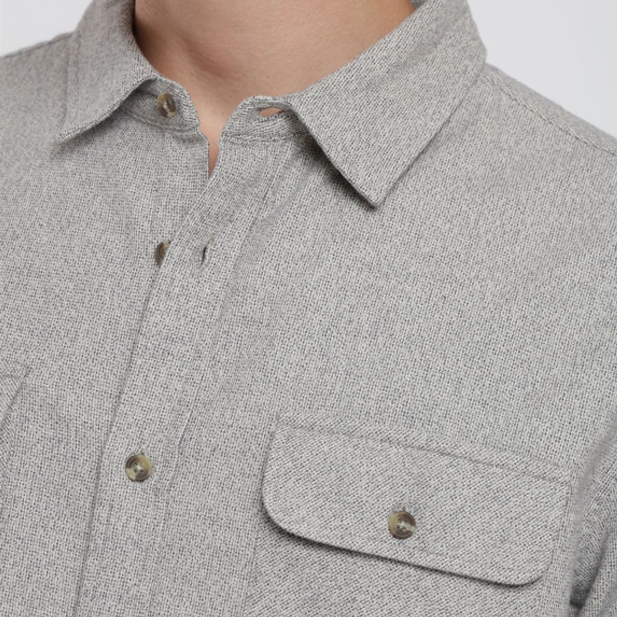 FROENS - Camisa manga larga Flannel gris Froens
