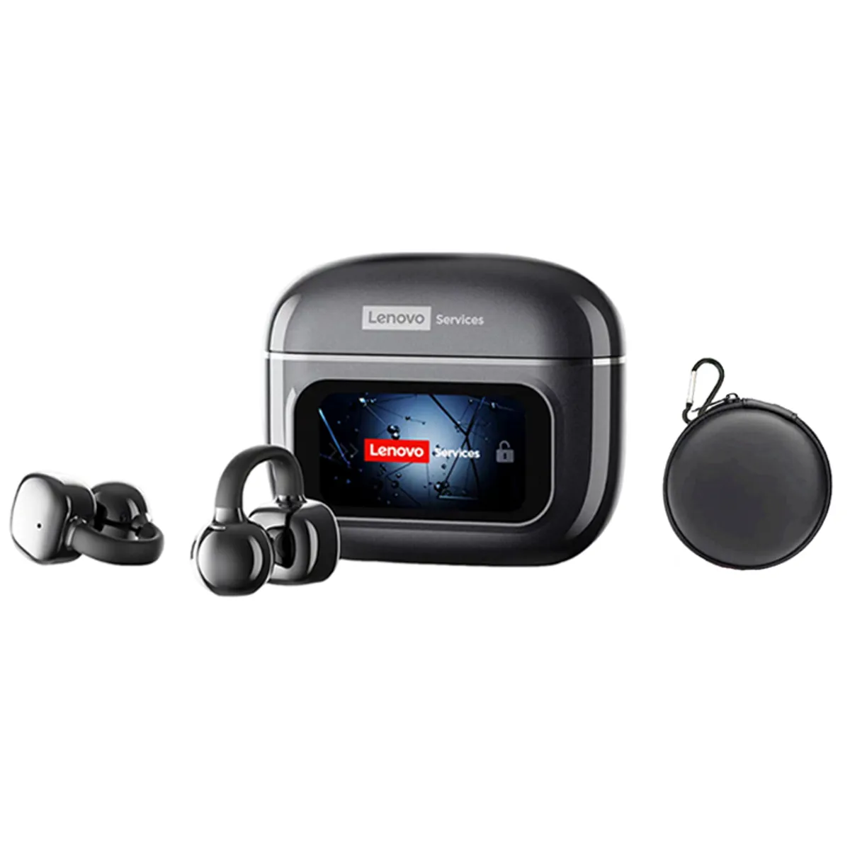LENOVO - Audífonos Lenovo Clip Max RS107 TWS  Bluetooth 6.0 Negro y Estuche