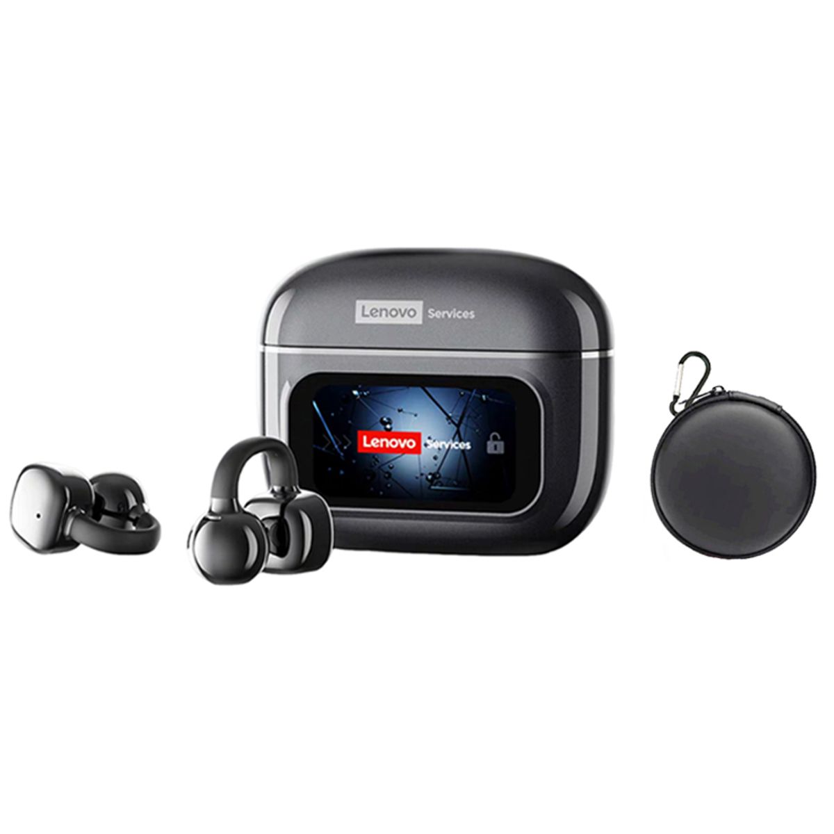 LENOVO - Audífonos Lenovo Clip Max RS107 TWS  Bluetooth 6.0 Negro y Estuche