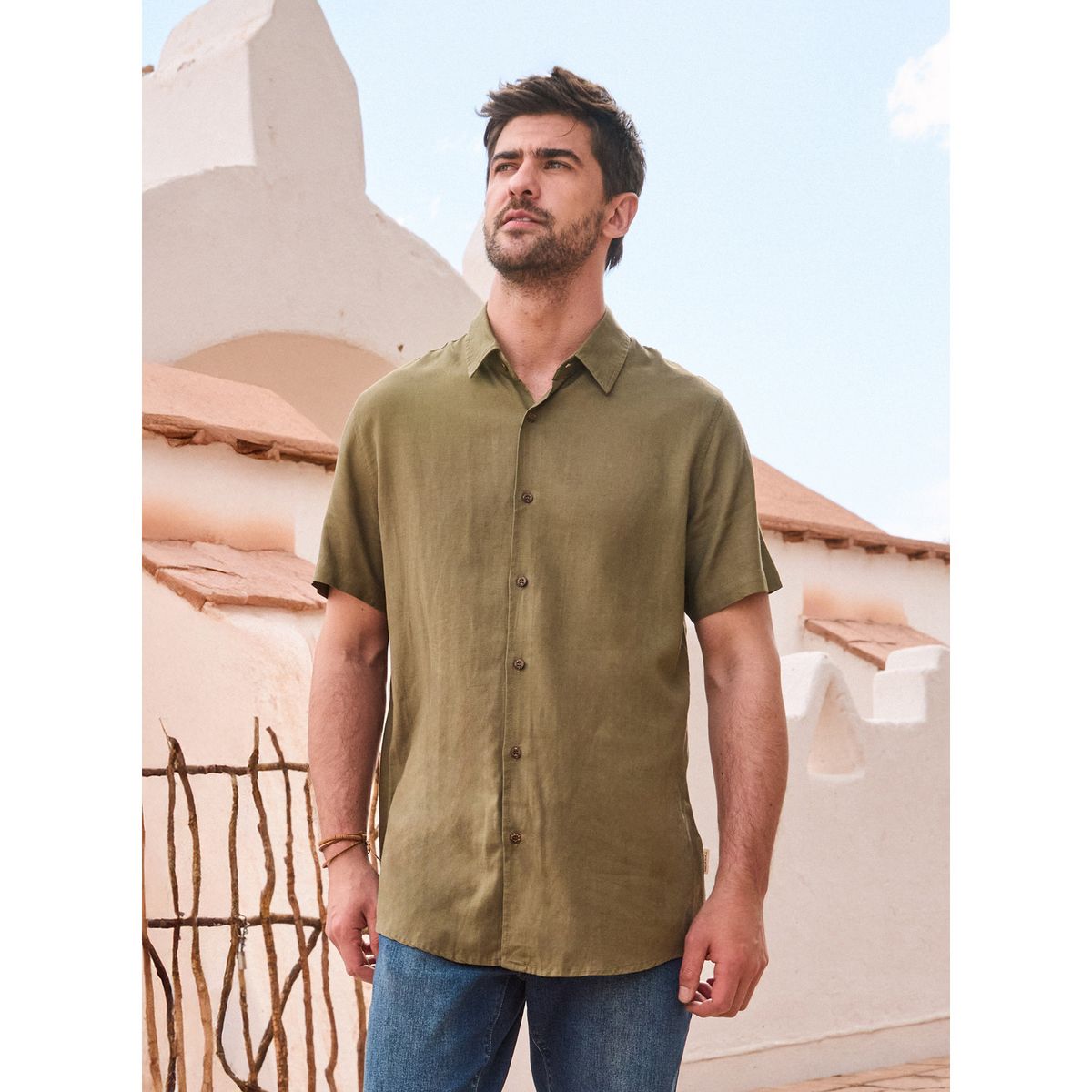 PANAMA JACK - Camisa Hombre Casual Verde Panama Jack