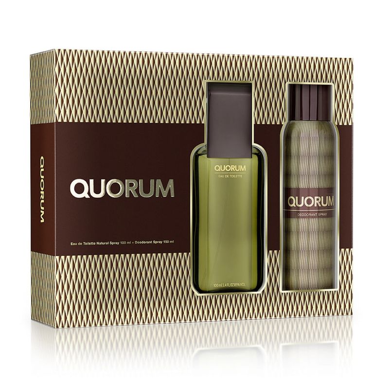 QUORUM - Set Perfume Hombre Quorum EDT 100 ml + Desodorante 150 ml Quorum