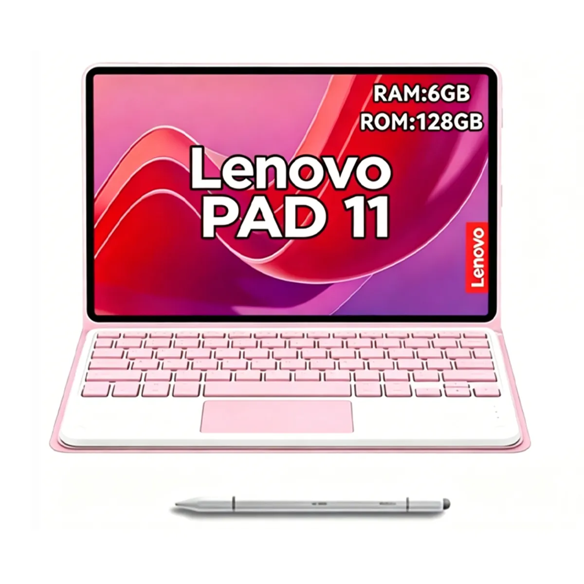 LENOVO - Tablet Lenovo Pad 11 2025 6GB+128GB 11'' WiFi+Teclado Rosa+Lápiz táctil