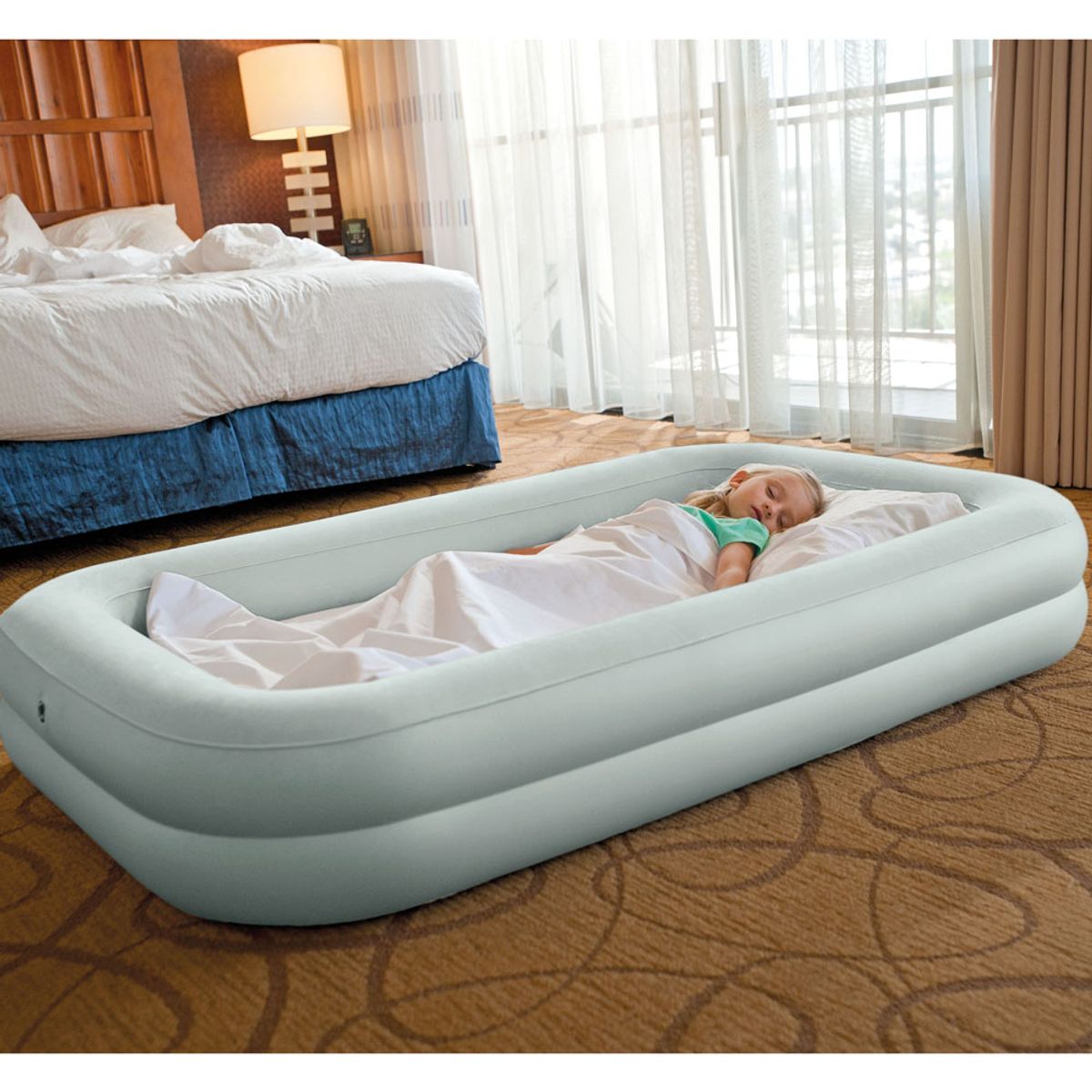 INTEX - Colchon Inflable Con Inflador Manual 107x168x25cm Intex