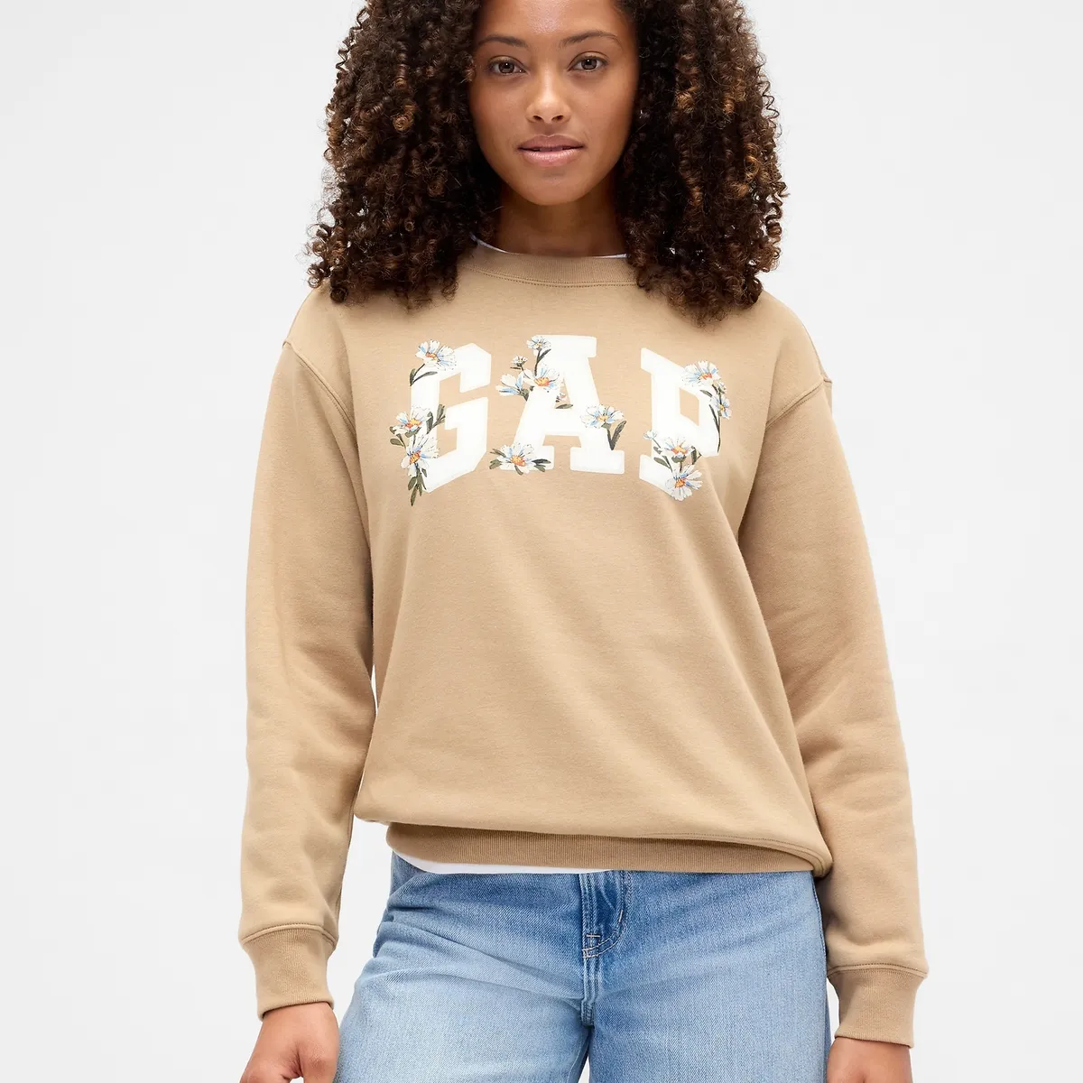 GAP - Polerón Mujer Logo Crew Café Gap