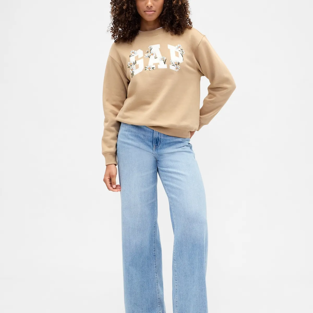 GAP - Polerón Mujer Logo Crew Café Gap