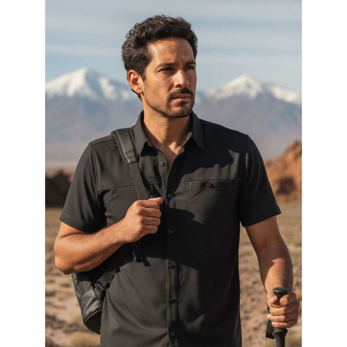 PJACK - Camisa Hombre Deportivo Negro Pjack