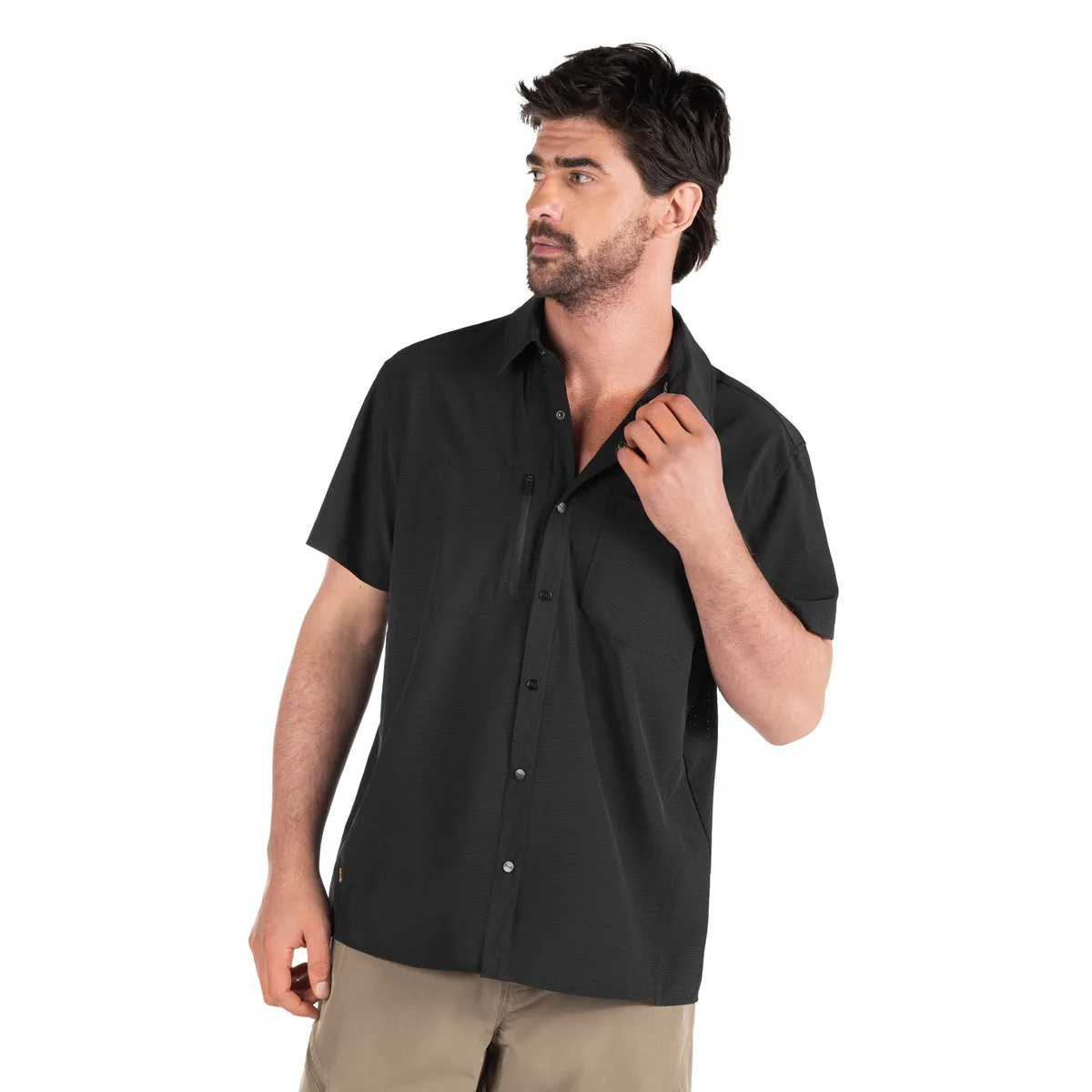 PJACK - Camisa Hombre Deportivo Negro Pjack