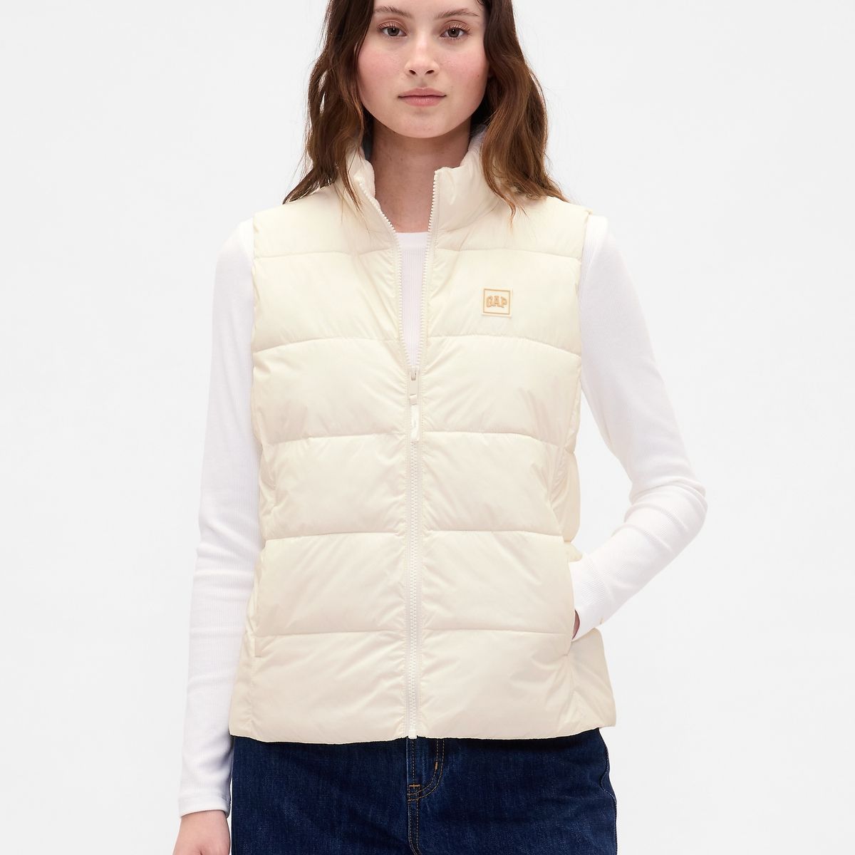 GAP - Chaqueta Mujer Vest Blanco Gap