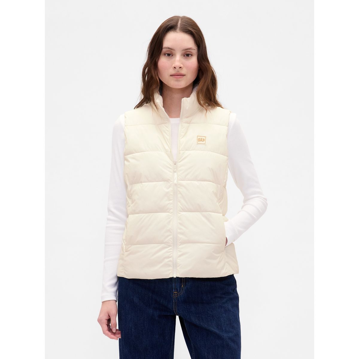 GAP - Chaqueta Mujer Vest Blanco Gap