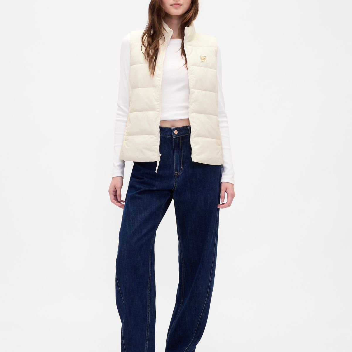 GAP - Chaqueta Mujer Vest Blanco Gap