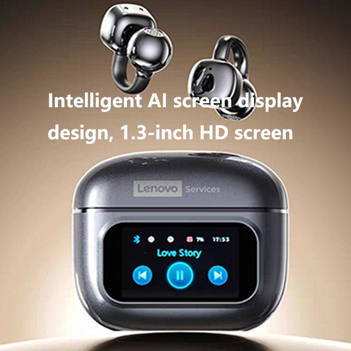 LENOVO - Set 2 De Audífonos Lenovo Clip Max RS107 TWS  Bluetooth 6.0 Negro