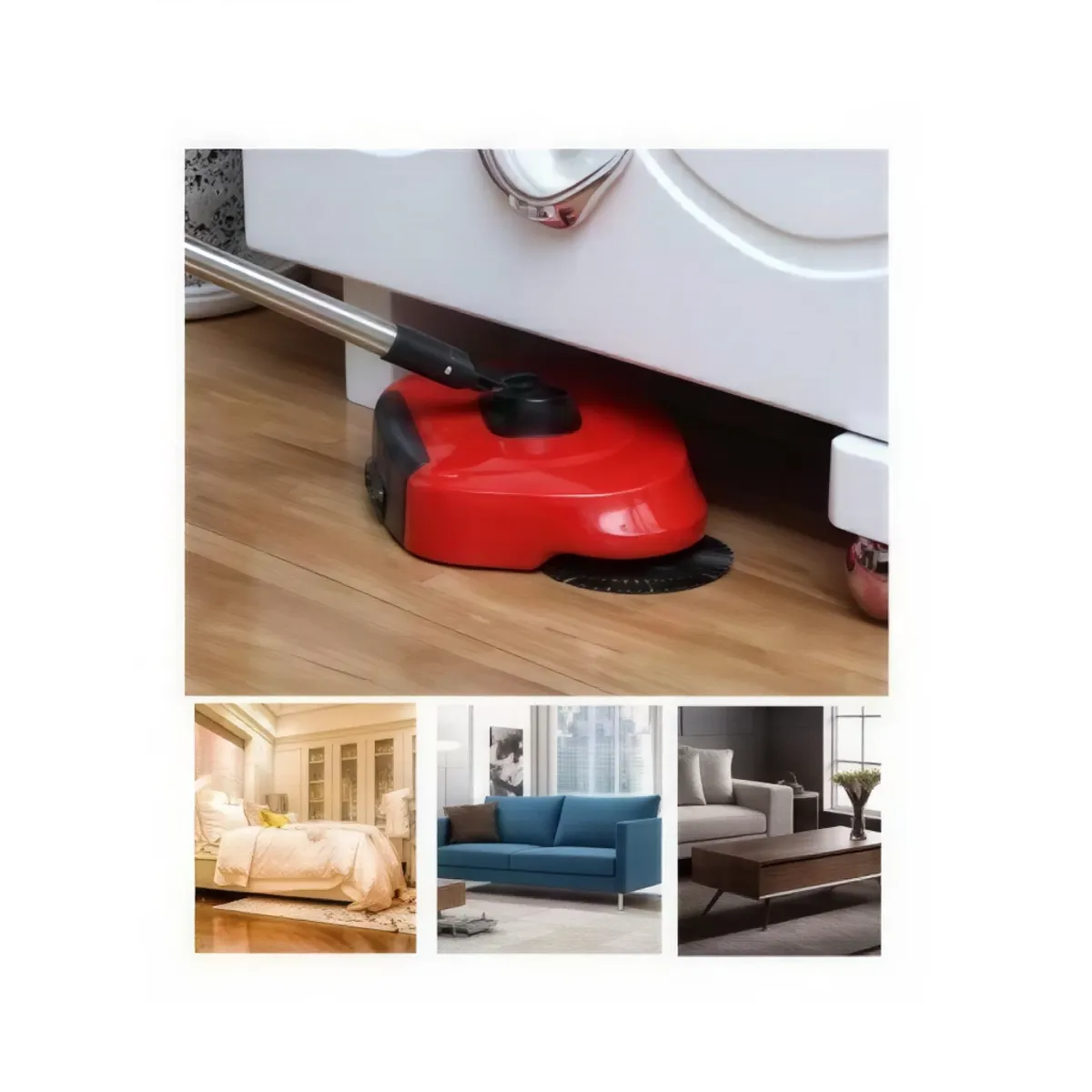 MOVI - Escoba Aspiradora Manual 3 en 1 Giratoria Sin Cables