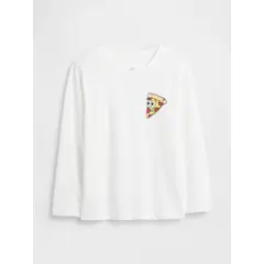 GAP - Polera Toddler Niño Manga Larga Graficas Blanco