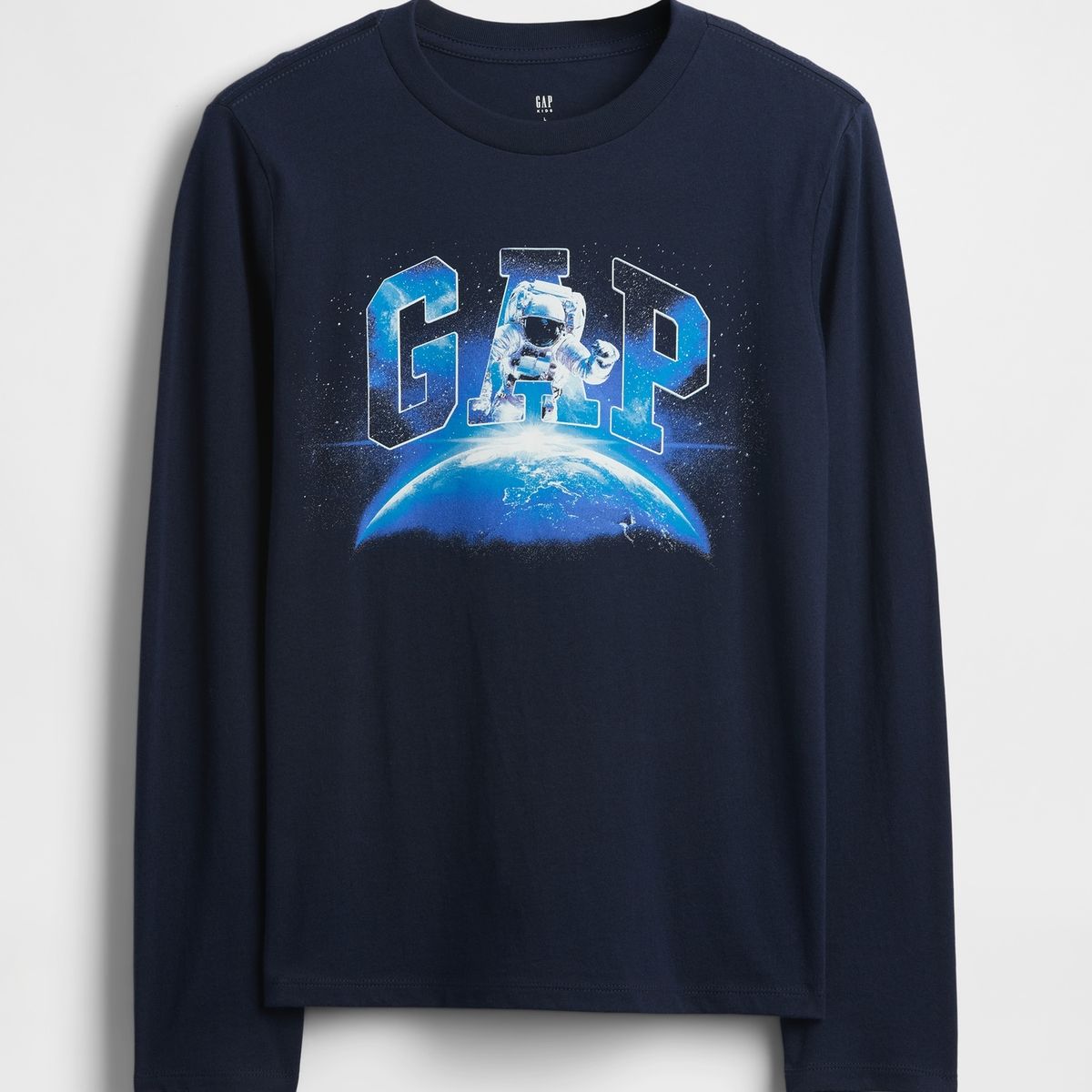 GAP - Polera Niño Gap Manga Larga Logo Azul