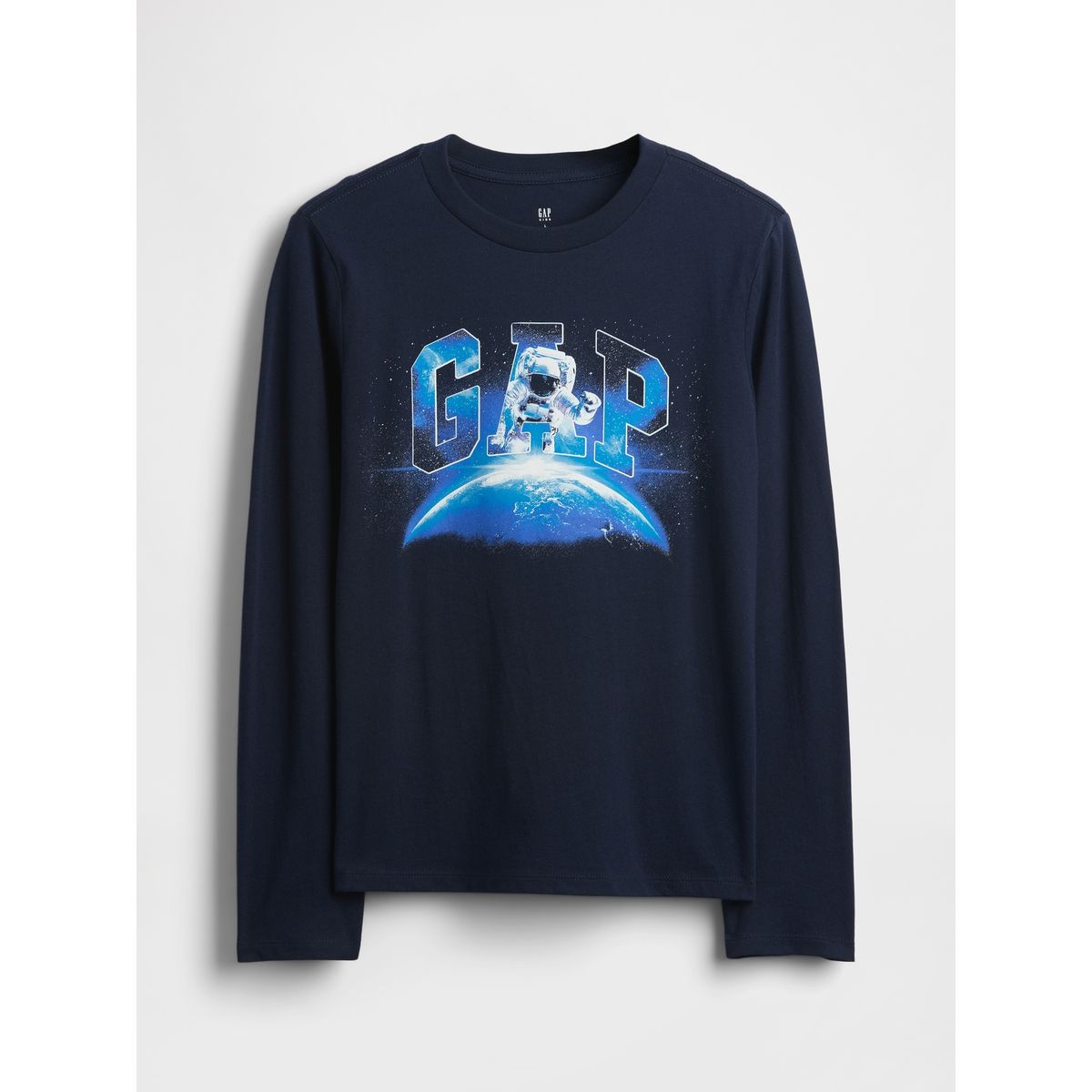 GAP - Polera Niño Gap Manga Larga Logo Azul