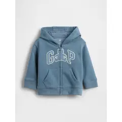 GAP - Polerón Bebe Niño Con Gorro Con Cierre Logo Azul